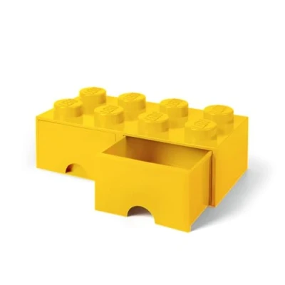 Imagen de Room Copenhagen 40061732 Caja de Almacenaje Apilable, Ladrillo 8 pomos, 2 Cajones, 9.4 l, color amarillo (yellow), 50 x 25 18 cm (40061732)