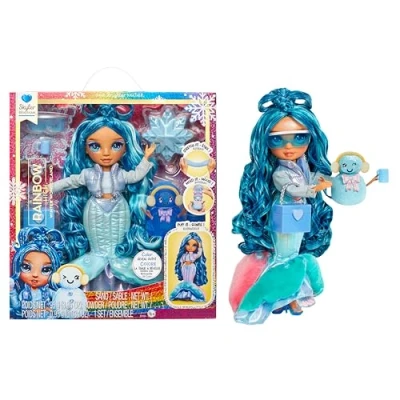 Imagen de RAINBOW HIGH Winter Wonderland Skyler (Azul) Muñeca de Moda 28 cm, con Nieve Mágica Oculta Que se Hincha el Agua. Incluye Kit Muñeco Nieve, para Niños 4 a 12 Años y Coleccionistas