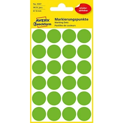 Imagen de Avery Zweckform Etikett 96St Adhesivo decorativo para pared, 18 mm, color verde