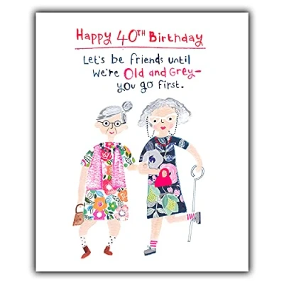 Imagen de tarjeta de 40 cumpleaños para ella. Divertida ella, amiga, feliz cumpleaños, 40,