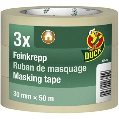 Imagen de Duck Basic Cinta adhesiva fina crepé 3x 30 mmx50 m / 3 Pack