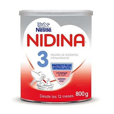 Imagen de Nestlé NIDINA 3 Leche de crecimiento en polvo para bebés a partir 12 meses, bote 800g