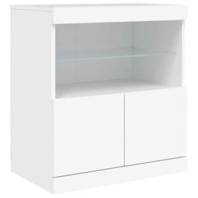 Imagen de vidaXL Aparador con Luces LED Blanco 60x37x67 cm