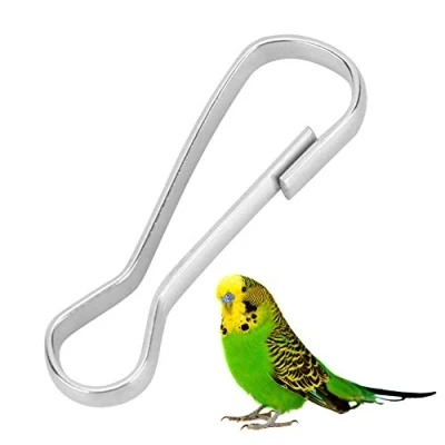 Imagen de Fdit 100PCS Ganchos para pájaros Juego de Metal duraderos Espesar Broches Gancho con Clips en C Cadenas Patas Accesorios jaulas