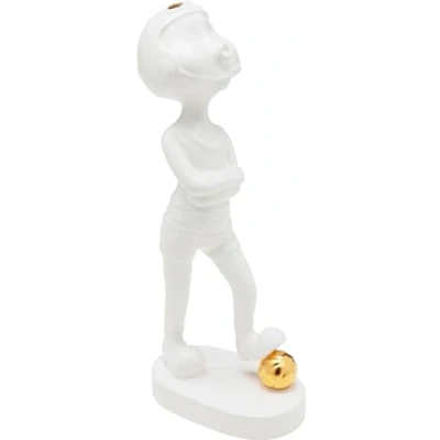 Imagen de Kare Design Deko Ball Girl Figura Decorativa (cerámica, Hecha a Mano, 29 x 15 8 cm), Color Blanco