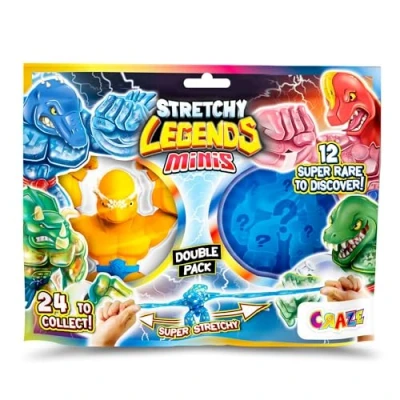 Imagen de CRAZE Stretchy Legends Mini Minis Double Pack de Dos Figuras elásticas coleccionables para niños, Hay 24 Modelos Diferentes
