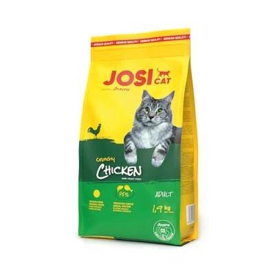 Imagen de JosiCat Crunchy Chicken, 3 x 1,9 kg, Adult, Comida Seca Premium para Gatos, con Pollo Delicado y valiosos ácidos grasos, Powered by Josera, pienso Completo, Unidades