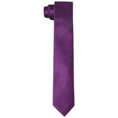 Imagen de DonDon corbatas para hombres hechas a mano aspecto seda 6 cm Violeta
