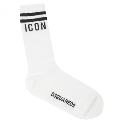 Imagen de DSQUARED2 ICON MID CREW Calcetines, Hombre, Talla: 45 46, White/black