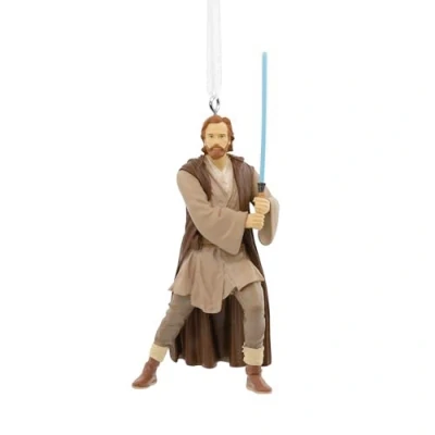 Imagen de Hallmark Star Wars OBI WAN Kenobi Adorno Colgante, decoración de árbol Wars, Colgante Resina, Navidad, Regalos para Navidad