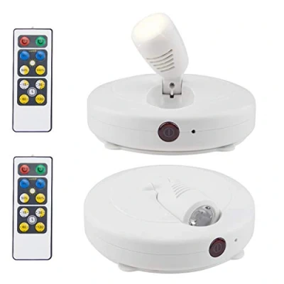 Imagen de HONWELL Focos LED Para Techo,Luces de Pantalla Inalámbricas Pilas Aplique Pared con Control Remoto,Blanca Cálida 3000K,Giratorios 180 ,Luz Pintar,Armario,Pasillo Blanco(2 Piezas)