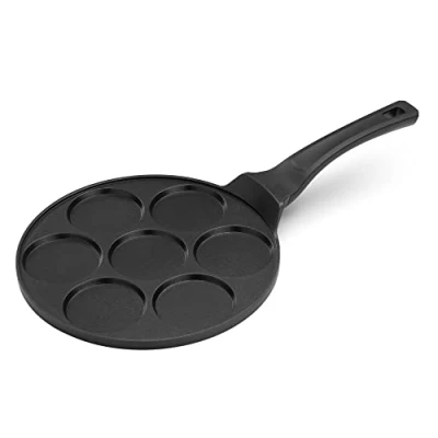 Imagen de Navaris Sartén para tortitas Plancha de 26.5 CM hacer mini pancakes crepes huevo tortillas Antiadherente con 7x placa individual 7.5