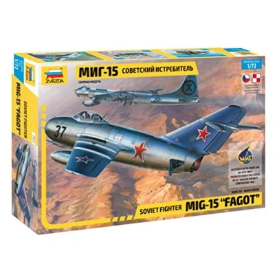 Imagen de Zvezda 500787317 Vehículo 1:72 MIG 15 Fagot Kit de Montaje plástico para Principiantes, Color Plateado
