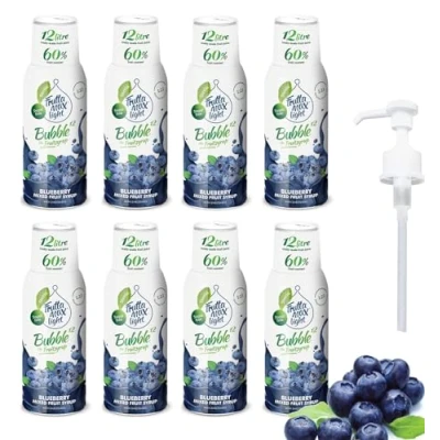 Imagen de 8 paquetes Light Bajo en carbohidratos Jarabe de fitness FruttaMax Azúcar Cero con Stevia 50 60% Contenido Fruta (8x500ml) (8 x Arándano Light)