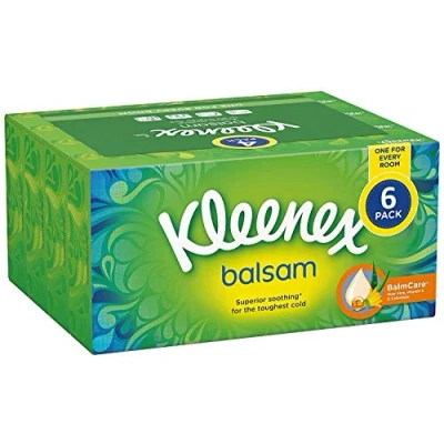 Imagen de Kleenex Balsam COST270680 Pañuelos faciales de 3 capas, cuidado calmante superior, 384 unidades, paquete 6, (el embalaje puede variar)