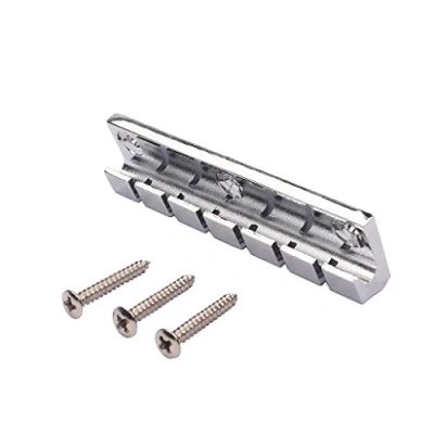 Imagen de Alnicov Puente de sillín rígido fijo metal 6 cuerdas para guitarra eléctrica cromado