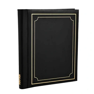 Imagen de ARPAN Álbum de Fotos Autoadhesivo Lujo con Capacidad para 40 Hojas 27,94 x 19,05 cm, 80 Caras, Color Negro