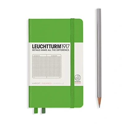 Imagen de LEUCHTTURM1917 357485 Libreta Pocket (A6) 90 x 150 mm, Tapa Dura, 187 páginas numeradas, Fresh Green, Cuadriculada
