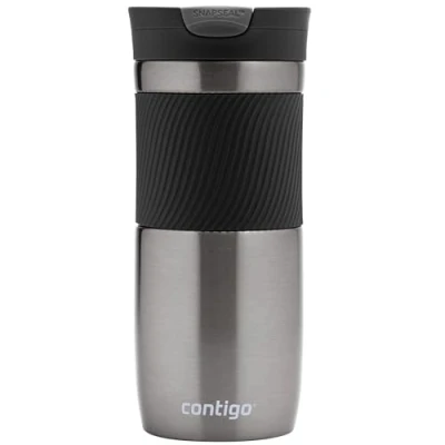 Imagen de Contigo Vaso Termico Byron Snapseal, Termo Café, Taza de Viaje en acero inoxidable, antigoteo, Copa con Tapa fácil limpiar sin BPA, 470 ml, Gris(Gunmetal)