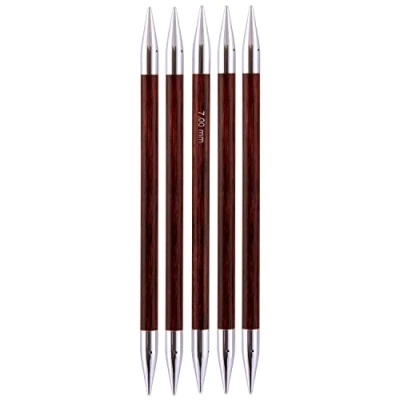 Imagen de KnitPro Agujas de Tejer Royale, Doble, Madera Abedul/latón, Multicolor, 15 cm x 7,00 mm, Juego 6