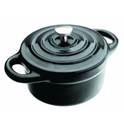 Imagen de IBILI Mini cocotte redonda negra 10 x 4,5 cm, Hierro fundido, Apta para induccion