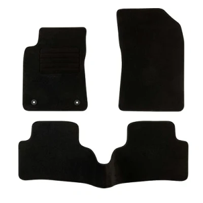 Imagen de DBS 1766263 Alfombrillas de coche A medida para 3 uds. Antideslizante Moqueta en negro 900 g/m² Aspecto terciopelo Modelo Star