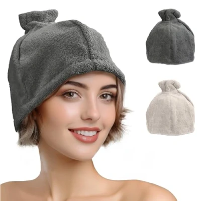 Imagen de JEMIDI Gorro para Sauna Sombrero Gris oscuro 100% Algodon Hombre y Mujer Accesorios Unisex Saunas