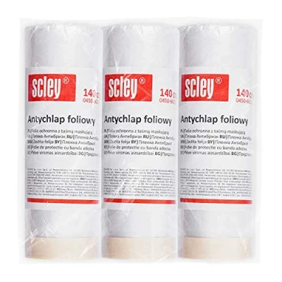 Imagen de Scley plasticos para cubrir Muebles, plastico cubretodo anchura 140cm, eslora 20m, 3 piezas cubre protector serie *66*, Rollo de lámina polietileno, A0450 660314