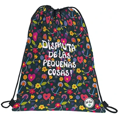 Imagen de Grafoplás Sé Tú, Enjoy, Bolsa Escolar Unisex Niños, Multicolor, 36x47cm