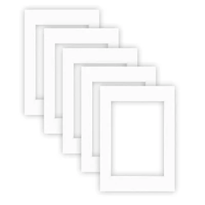Imagen de nielsen Conservation Passepartout cartón 1,5 mm, juego de 5, tamaño exterior 29,7x42 cm para imagen 21x29,7 cm, blanco polar con estructura