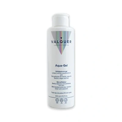 Imagen de Valquer Laboratorios exfoliante facial aqua gel. Con gránulos de bambú. Hidratante, antiedad, antioxidante y purificante. Todo tipo pieles 200 ml