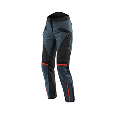 Imagen de Dainese Tempest 3 D Dry Lady Pants, Pantalones de Moto Touring para Mujer, Membrana Impermeable, Interior Térmico Extraíble, Protectores Rodilla, Ébano/Negro/Rojo Lava, 38