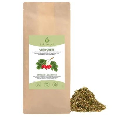 Imagen de Infusión de Espino (500g), Té Suelto Hierba Espino, Seco y Cortado, 100% Natural Puro para la Preparación Hierbas, Hierbas