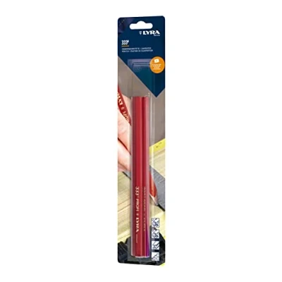 Imagen de LYRA L4338005, 333® Lápiz ovalado de 24 cm largo, con acabado profesional, ideal para marcas en madera, 3 unidades blíster