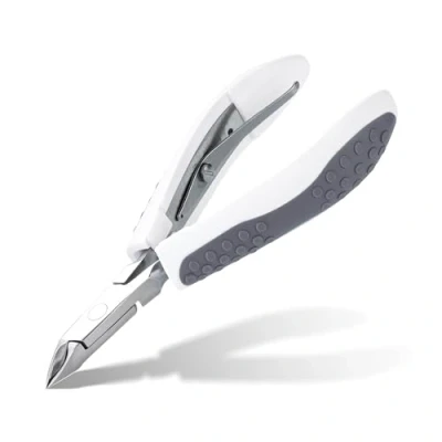 Imagen de TITANIA Alicates para cutículas con mango suave Pinzas profesionales manicura y pedicura extra afilados de acero inoxidable Cortacutículas Tijeras extrafinas
