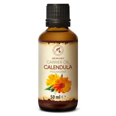 Imagen de Aceite de Caléndula 50ml Calendula Officinalis 100% Puro y Natural Base Cuidado Intensivo Ideal para el Rostro Cabello Masajes la Belleza del Cuerpo Piel