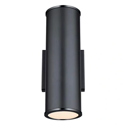 Imagen de Westinghouse iluminación 6581240 Aplique para exteriores Marius con bombilla LED regulable e bidireccional arriba/abajo, acabado negro mate vidrio esmerilado