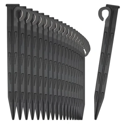 Imagen de com four® Clavos de Tierra plástico 24x: Anclaje Duradero y Resistente a los Rayos UV para Acampar, jardín, Playa Clavijas Exteriores
