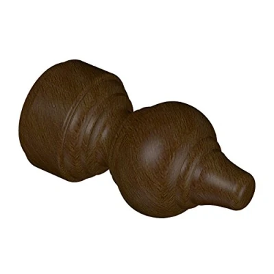 Imagen de Flair Deco 11012803 0219 endstücke Rille Forma para Barra de Cortinas (28 mm diámetro, Nogal Lacado Madera, 2 Unidades)