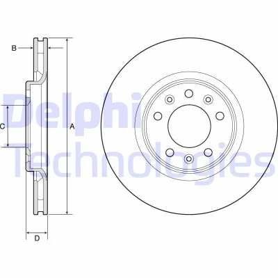 Imagen de DELPHI BG4806C Disco de freno 294 22 5 ventilado revestido sin procesar cojinete rueda, anillo sensor ABS PEUGEOT: Expert III Furgón