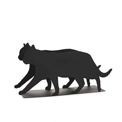 Imagen de Balvi Revistero Feline Color Negro Práctico y Decorativo en Forma de Gato Hierro 21,5 cm