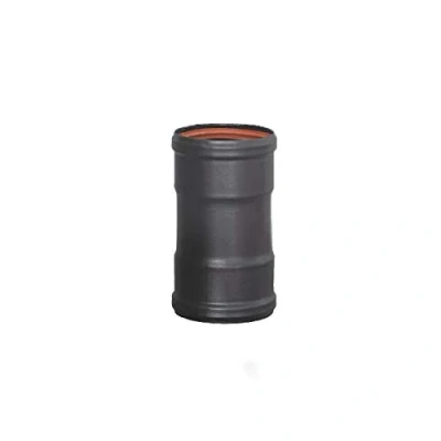Imagen de Manguito de unión H esmaltado color negro 850C Ø80 mm para conducción humos estufas y chimeneas pellet