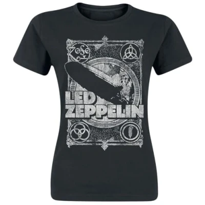 Imagen de Led Zeppelin Shook Me Mujer Camiseta Negro L 100% algodón Regular