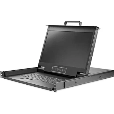 Imagen de StarTech.com Consola para Armario Rack con KVM VGA y Pantalla de 17,3 Pulgadas 1080p HD 1U, Negro