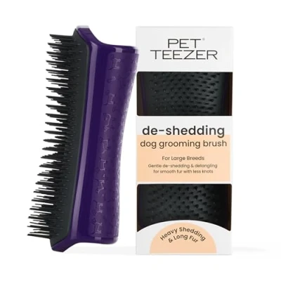 Imagen de Tangle Teezer cepillo perro pelo largo morado Pet Deshedding Brush peine y gato para remover muerto