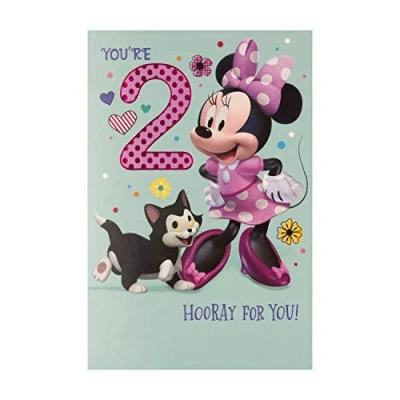Imagen de Hallmark Tarjeta de cumpleaños número 2, diseño Minnie Mouse