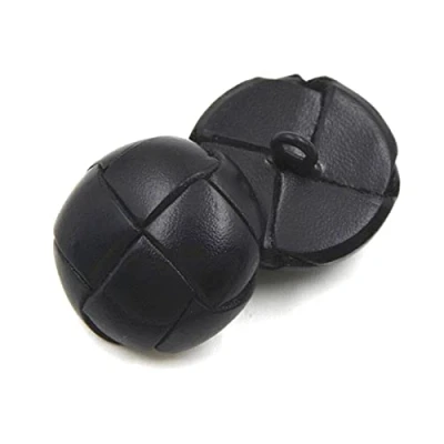Imagen de 5 uds botones de cuero 15/18/20/23/26mm botón marrón negro para abrigos chaqueta accesorios costura, Negro, 20mm