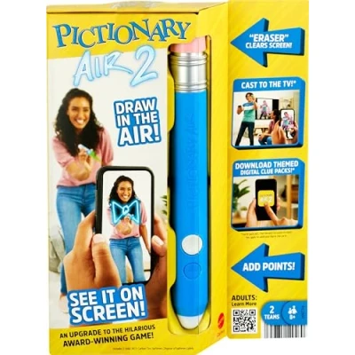 Imagen de Mattel Games Pictionary Air, ve lo Que dibujas en Pantalla, Juego de Mesa Familiar +7 años (Mattel HNT74)