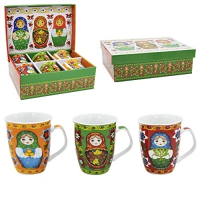 Imagen de Olymp Juego de 6 tazas café matjoschka 330 ml, en caja regalo