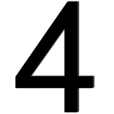 Imagen de Número de Casa Nr.4,Números Adhesivos Altura 10 cm,Números para Casas Acrílico,Numeros Adhesivos,Numero Exterior,para Exteriores,Buzón,Puerta,Patio,Apartamento,Calle,Negro Mate